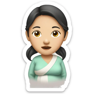 pregnant Asian lady sticker
