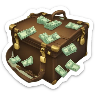 briefcase overflow money sticker