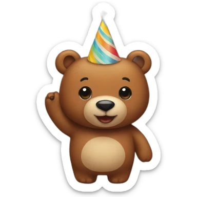 birthday bear sticker