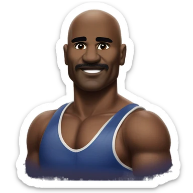 Evander Holyfield as he appeared the night he beat Mike Tyson, in boxing attire, ready to box sticker