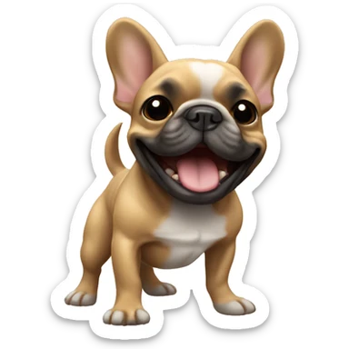 Black and tan colored French bulldog dancing sticker