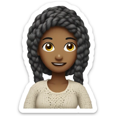 Crochet girl yarn sticker