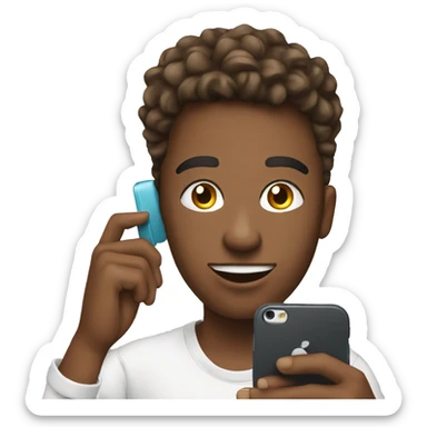 Influencer with phone sticker
