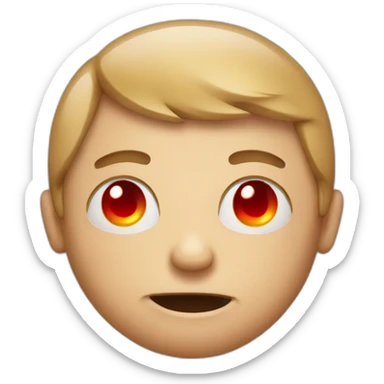 Emoji with drunk red eyes sticker