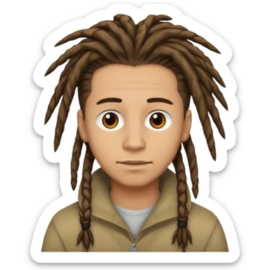 man light skin with dread hair sticker