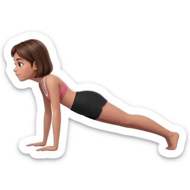 girl planking no matt sticker