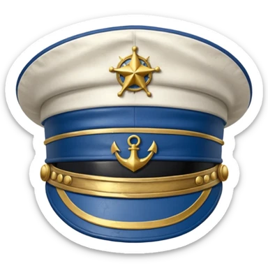 captain hat closeup alone low detail sticker