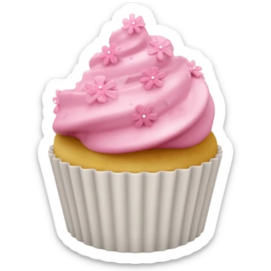 Cupcake with pink icing sticker