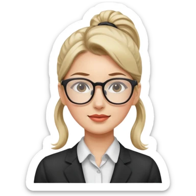 Office lady with high ponytail sticker