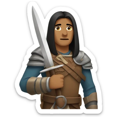 pocahonta de armadura espada sticker