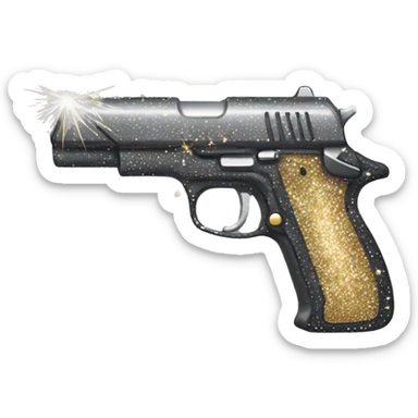 gun with sparkles sticker