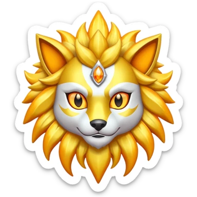 Pokemon legendary oragen and yellow solgaleo sticker