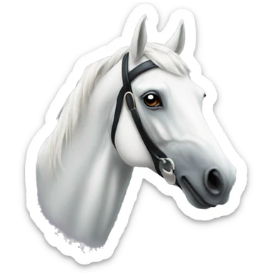 HORSE RACING white horse sticker