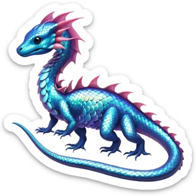 Shiny beautiful gorgeous ethereal Scaley Exotic Salandit-Dragonair-Fakémon-hybrid-creature (full body) sticker