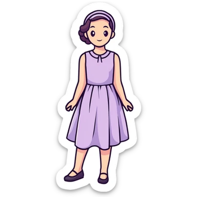 very light lavender rosy dress sticker
