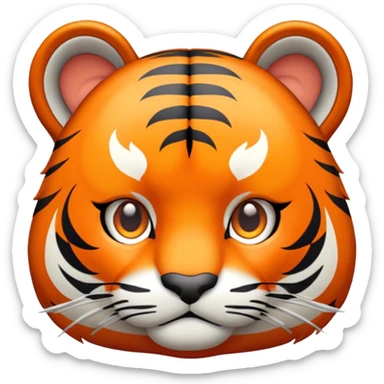 RPG tiger face with inventory pouch and level up icon for Twitch emote sticker