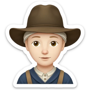 Puritan farmer male sticker