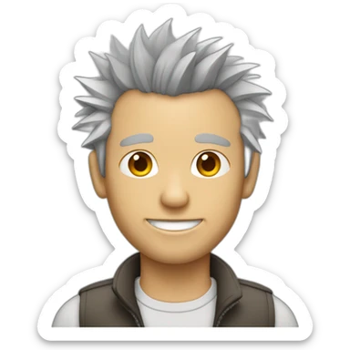 light complexion man with spiked gray hair sticker