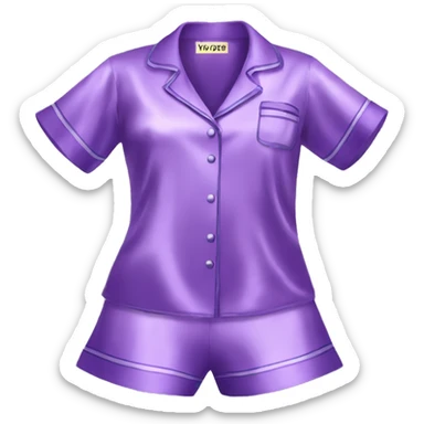 Purple silk pyjamas set sticker