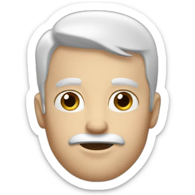 white man hands on the chin sticker