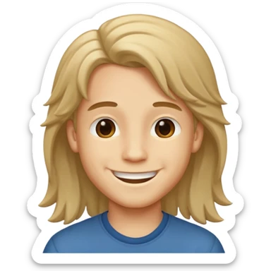 Niño con pelo largo sticker
