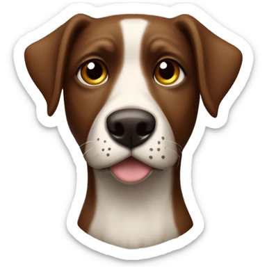 Kleiner münsterländer dog head brown with caramel colored eyes sticker