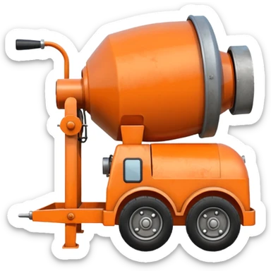 small orange concrete mixer sticker
