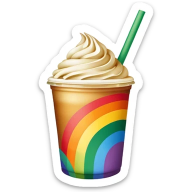 Rainbow starbucks drink sticker