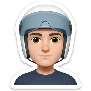 Eu de capacete branco sticker