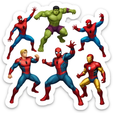 ironman,spideraman.,hulk,thor sticker