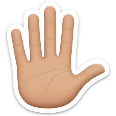 palm with four fingers up and folded thumb sticker
