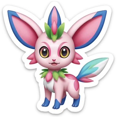  Fey Toony Axew-Celebi-Sylveon-Shaymin-fusion-hybrid sticker