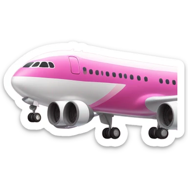 Pink airplane landing sticker
