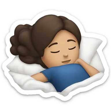 Brunette girl sleeping sticker