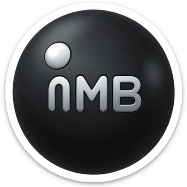 Black Ball with MB written on it sticker
