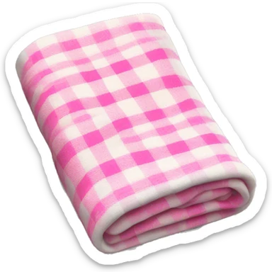 Plad white and pink blanket folded  sticker