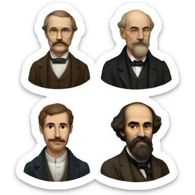 poet portrait, Kipling, Blake, Dostoevsky, and Tolsto sticker