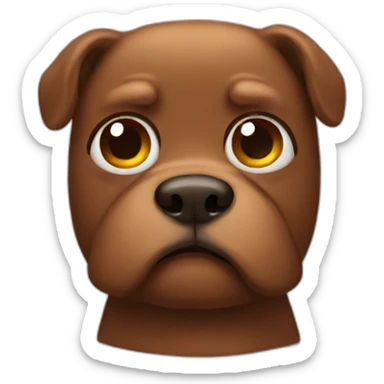 A sad English poo sticker