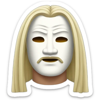 noh-mask-longhair-japanese-massive-man sticker