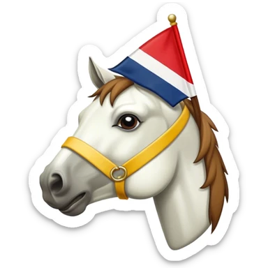 Horse eating burgee sticker