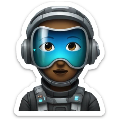 A sci-fi futuristic emoji icon sticker