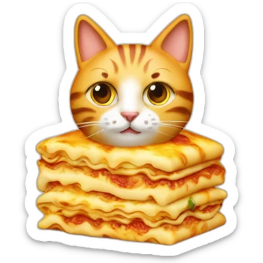 Lasagnes en forme de chat sticker