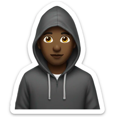 a black guy wearing a hoodie  sticker