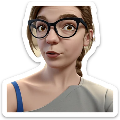 girl with glasses indoors sticker