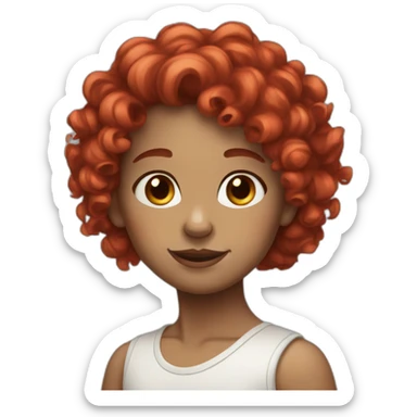 White Red curly haired gir sticker