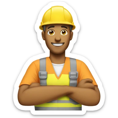 construction worker say thanks, two thumbs sticker