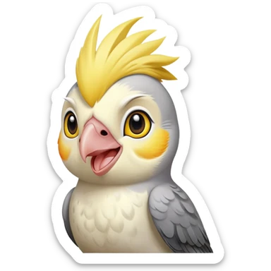 cockatiel bird very happy sticker