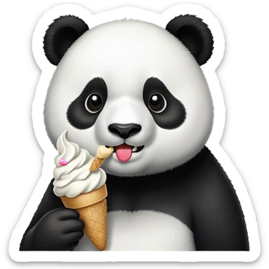 Panda eating ice cream sticker