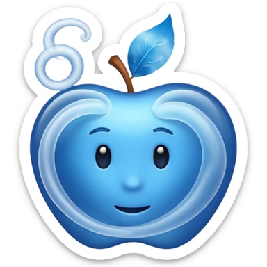 Apple emoji style magical smoke effect inspired by Disney animation, swirling and curling sticker