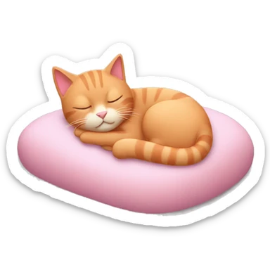 pink cat napping sticker